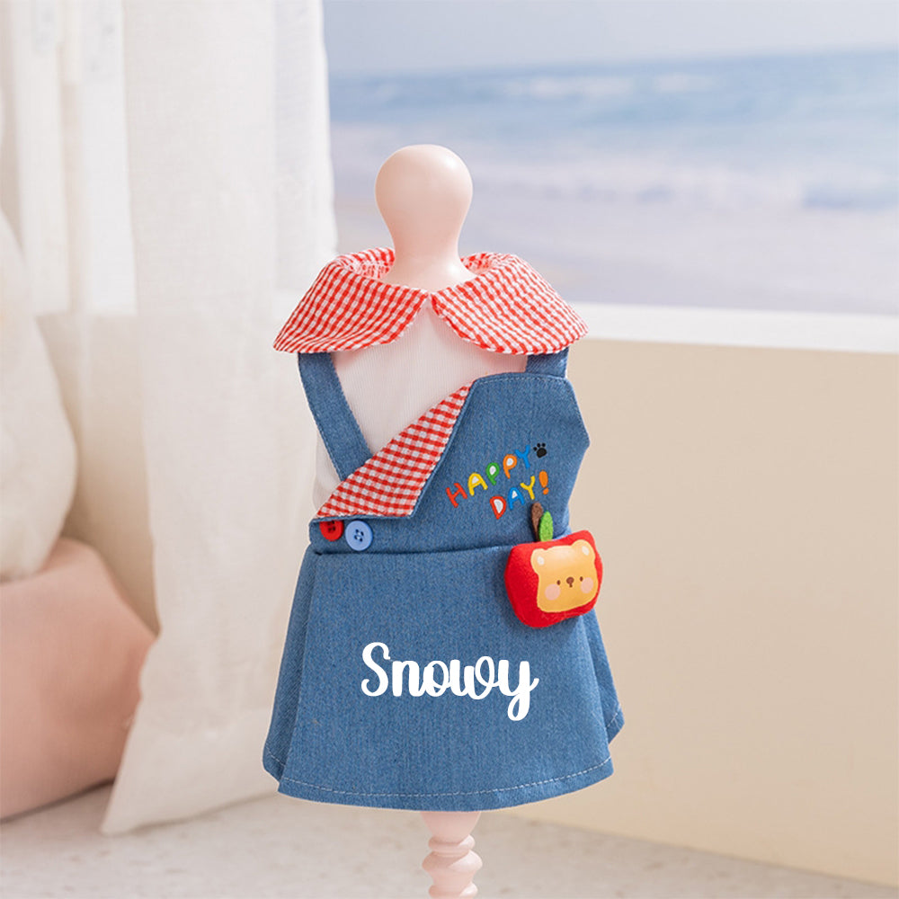 Personalized Name Pet Denim Overalls Dress | inCloth59