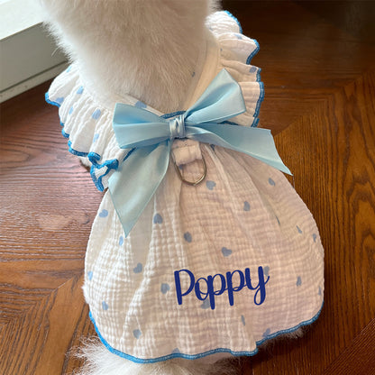 Personalized Pet Floral Bowknot Dress | inCloth38