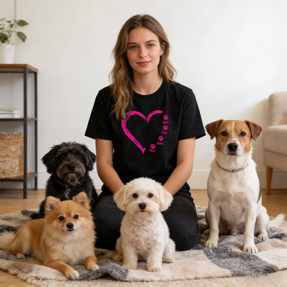 Personalisiertes Muttertag Haustier Mama Herz T-Shirt | inCloth58