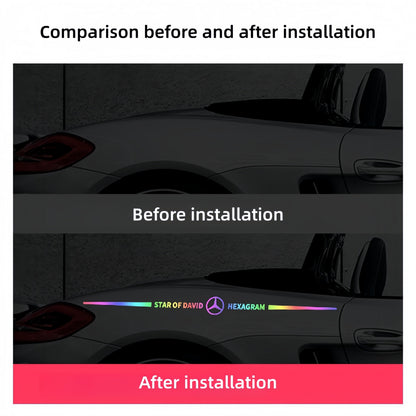 Autocollants colorés pour logo de voiture, autocollants de voiture réfléchissants laser à changement de couleur, autocollants personnalisés pour montant A, portière et capot de voiture.