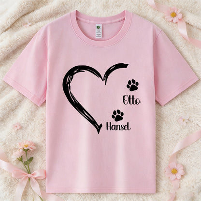 Personalisiertes Muttertag Haustier Mama Herz T-Shirt | inCloth58