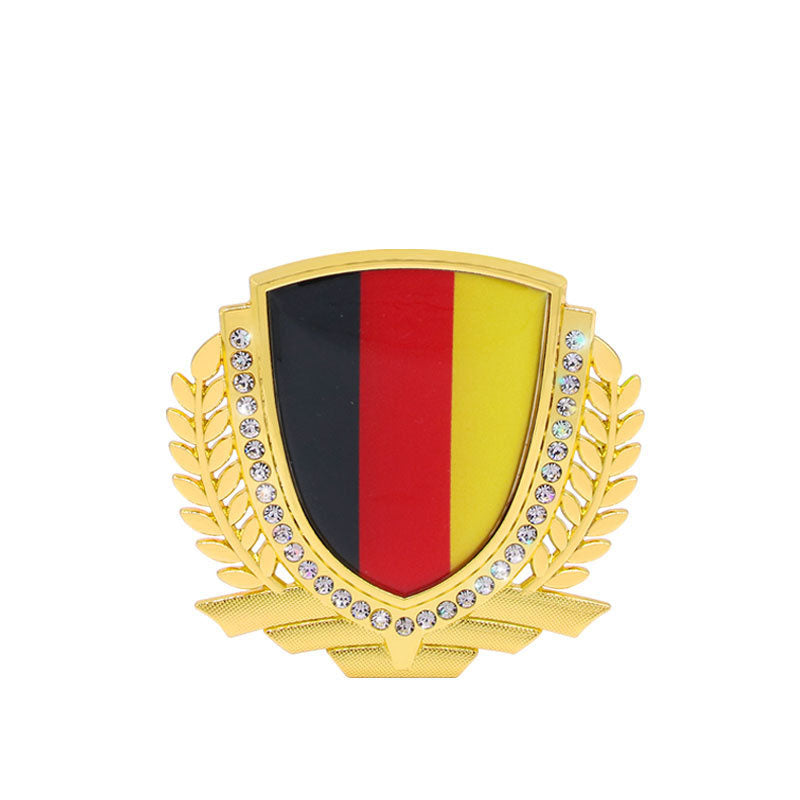Vente Flash 🎉50% de Réduction🎉Autocollant de Voiture Créatif en Métal avec Diamant et Épi de Blé 3D