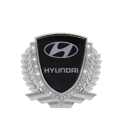 Vente Flash 🎉50% de Réduction🎉Autocollant de Voiture Créatif en Métal avec Diamant et Épi de Blé 3D