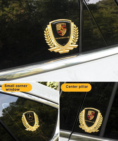 Vente Flash 🎉50% de Réduction🎉Autocollant de Voiture Créatif en Métal avec Diamant et Épi de Blé 3D