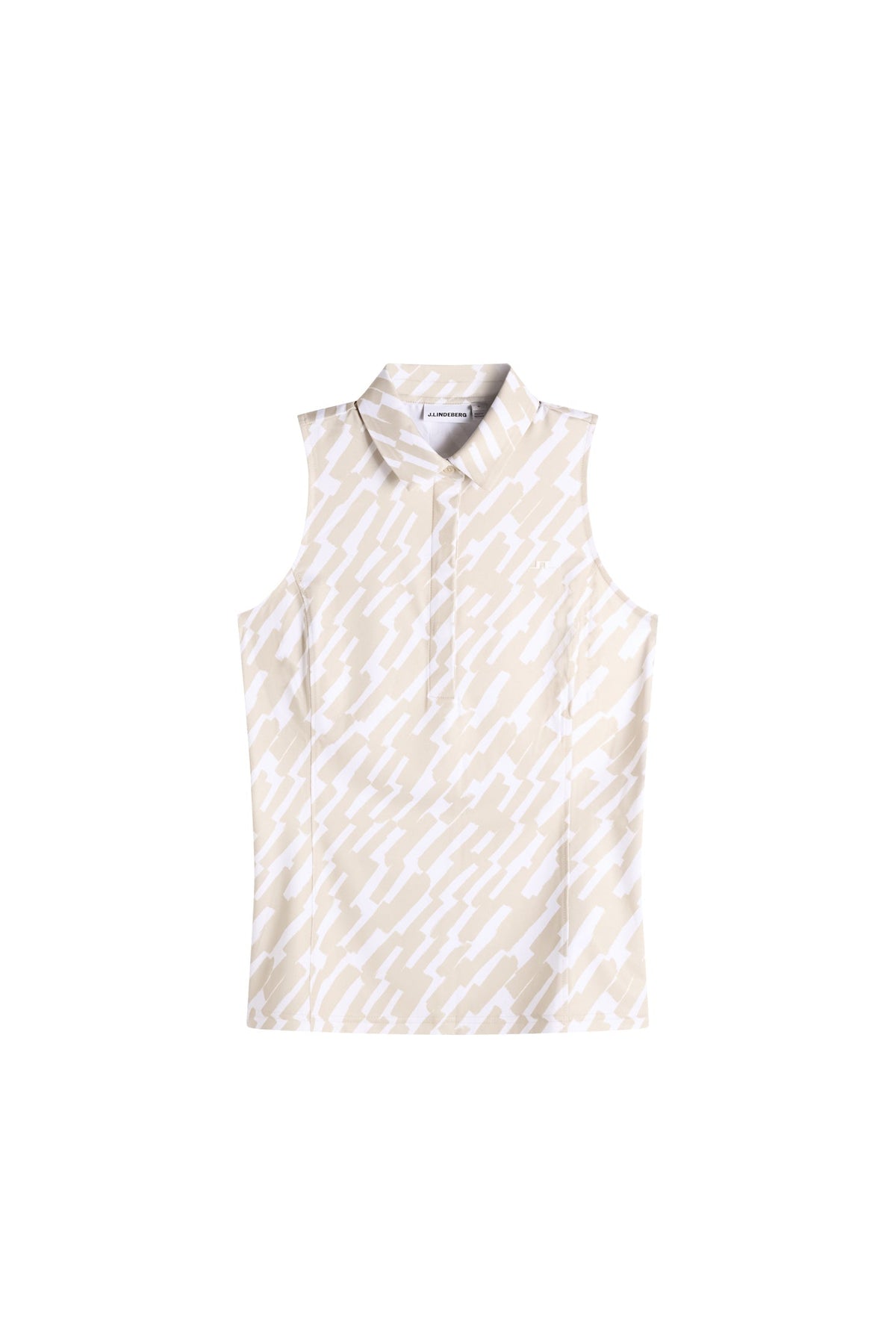 Dena Print Sleeveless Polo / Oak Island Fossil M