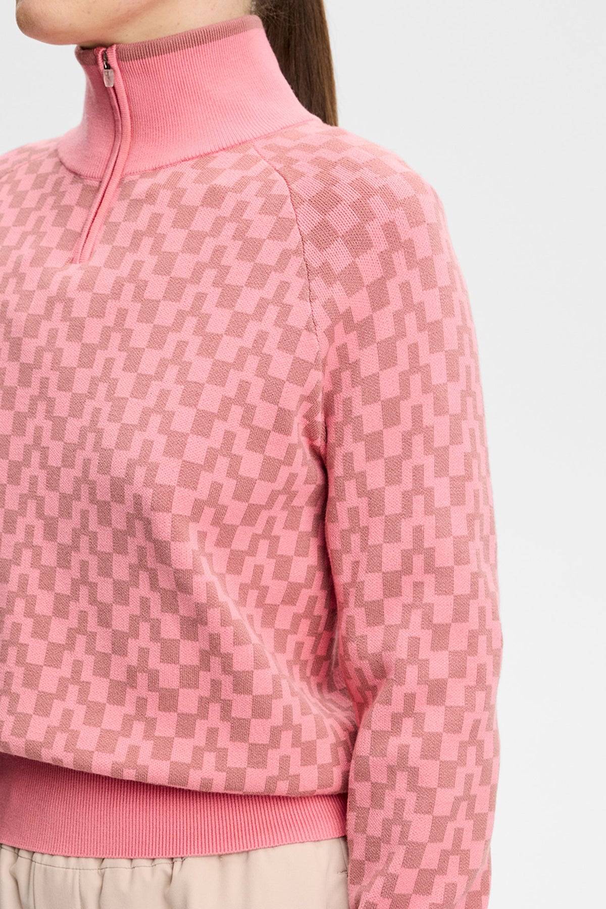 Kerla Knitted Zip Sweater / Bridge Stack Rose M