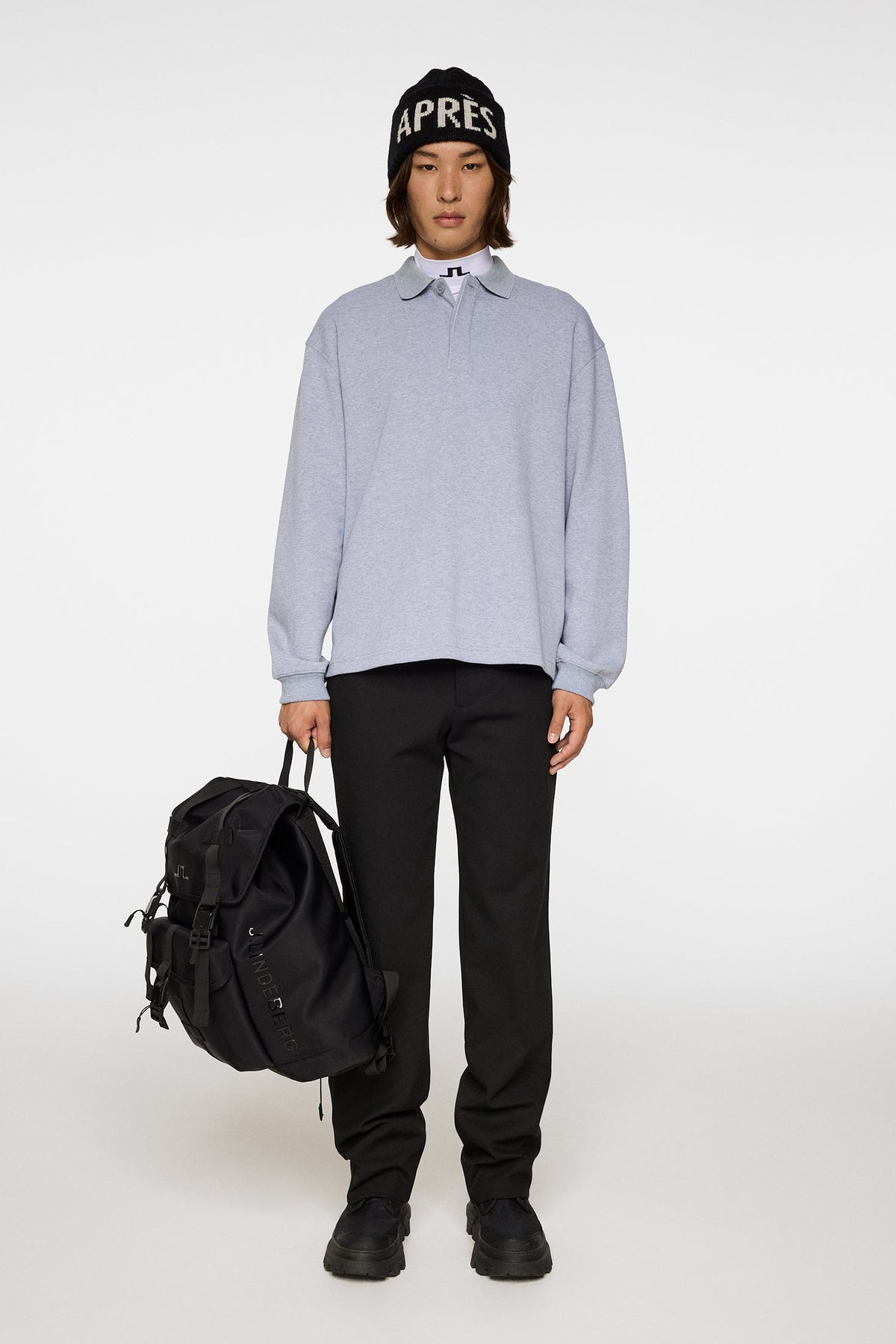 Cadan Polo Sweater / Medium Grey Melange