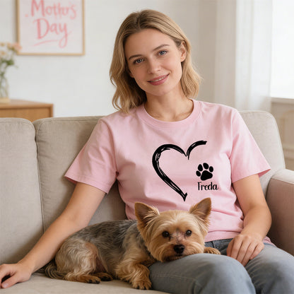 Personalisiertes Muttertag Haustier Mama Herz T-Shirt | inCloth58