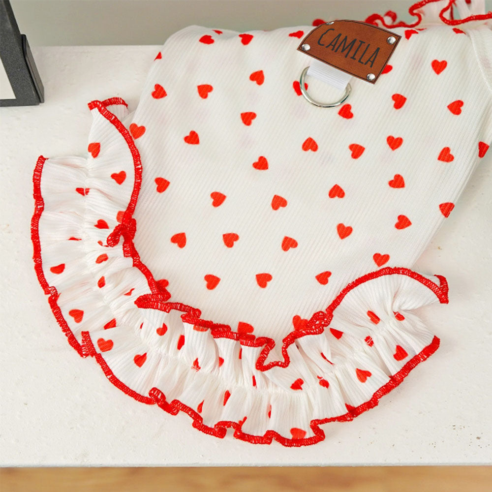 Robe pour animaux de compagnie avec écusson en cuir personnalisé | inCloth32