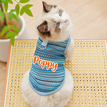 Personalized Name Striped Dog Jumpsuit | inCloth47