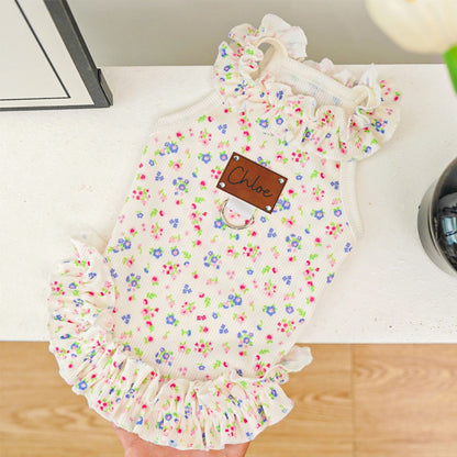 Robe pour animaux de compagnie avec écusson en cuir personnalisé | inCloth32