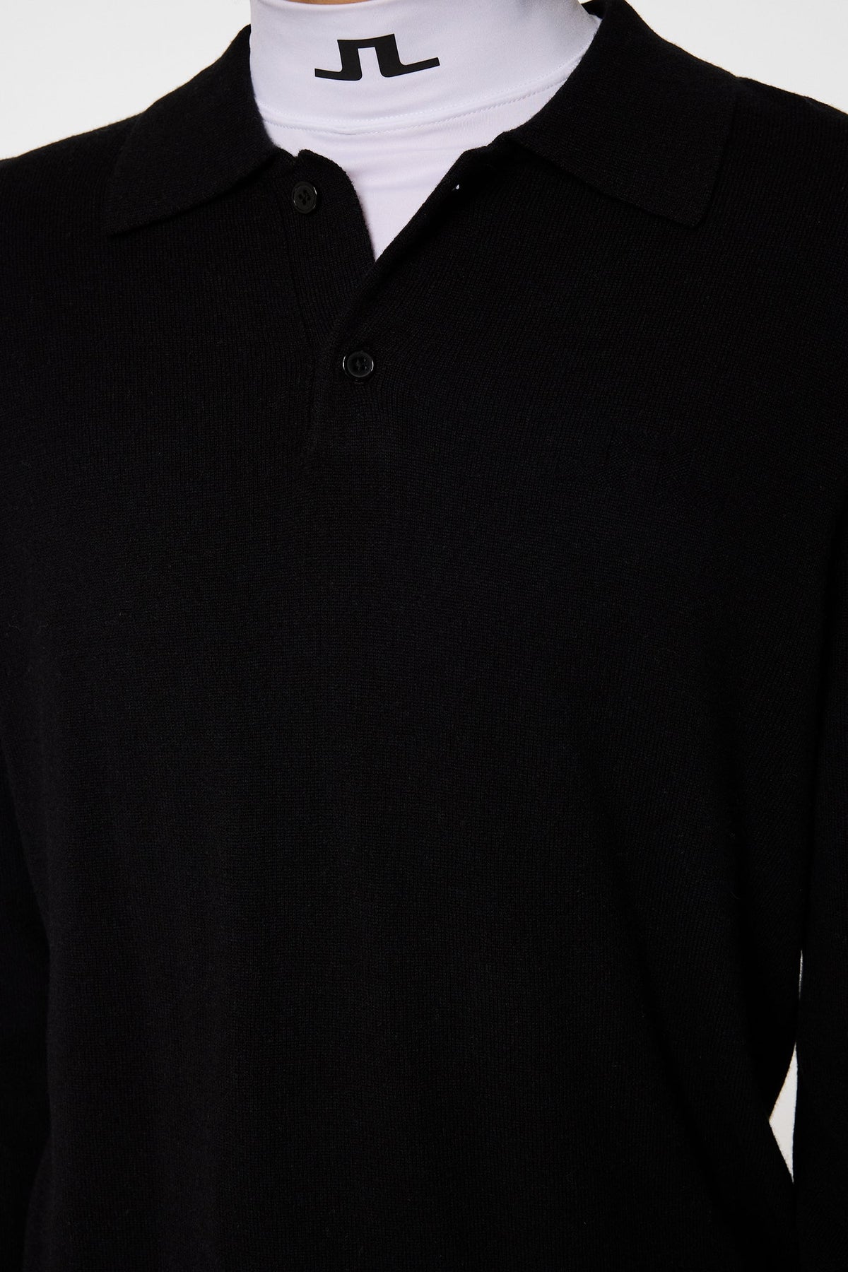 Edgar Knitted Wool Polo / Black