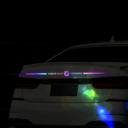 Autocollants colorés pour logo de voiture, autocollants de voiture réfléchissants laser à changement de couleur, autocollants personnalisés pour montant A, portière et capot de voiture.