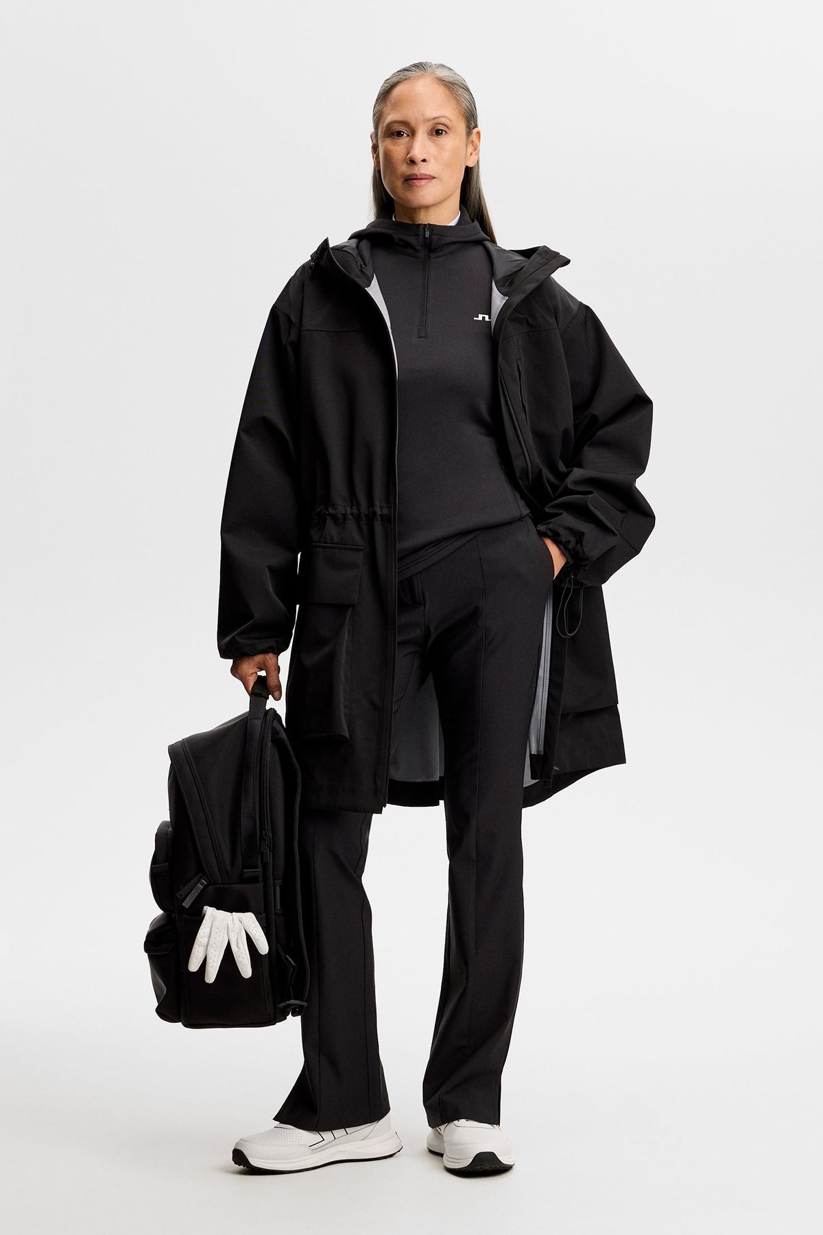 Aerielle Quarter Zip Hood / Black