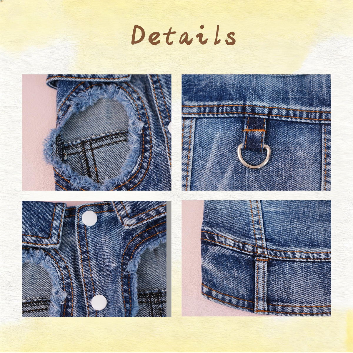 Personalisierte bestickte Haustier-Jeansweste mit Namen | inCloth63