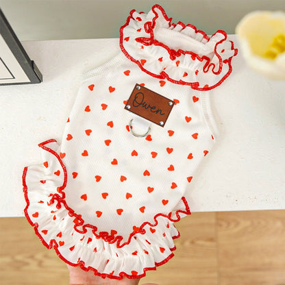 Robe pour animaux de compagnie avec écusson en cuir personnalisé | inCloth32