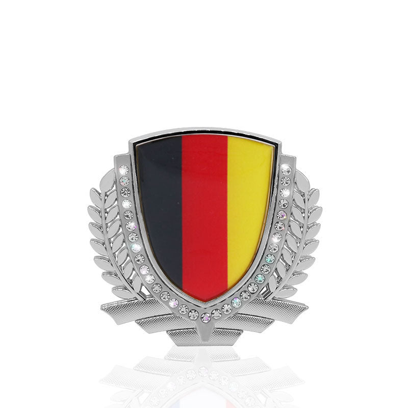 Vente Flash 🎉50% de Réduction🎉Autocollant de Voiture Créatif en Métal avec Diamant et Épi de Blé 3D