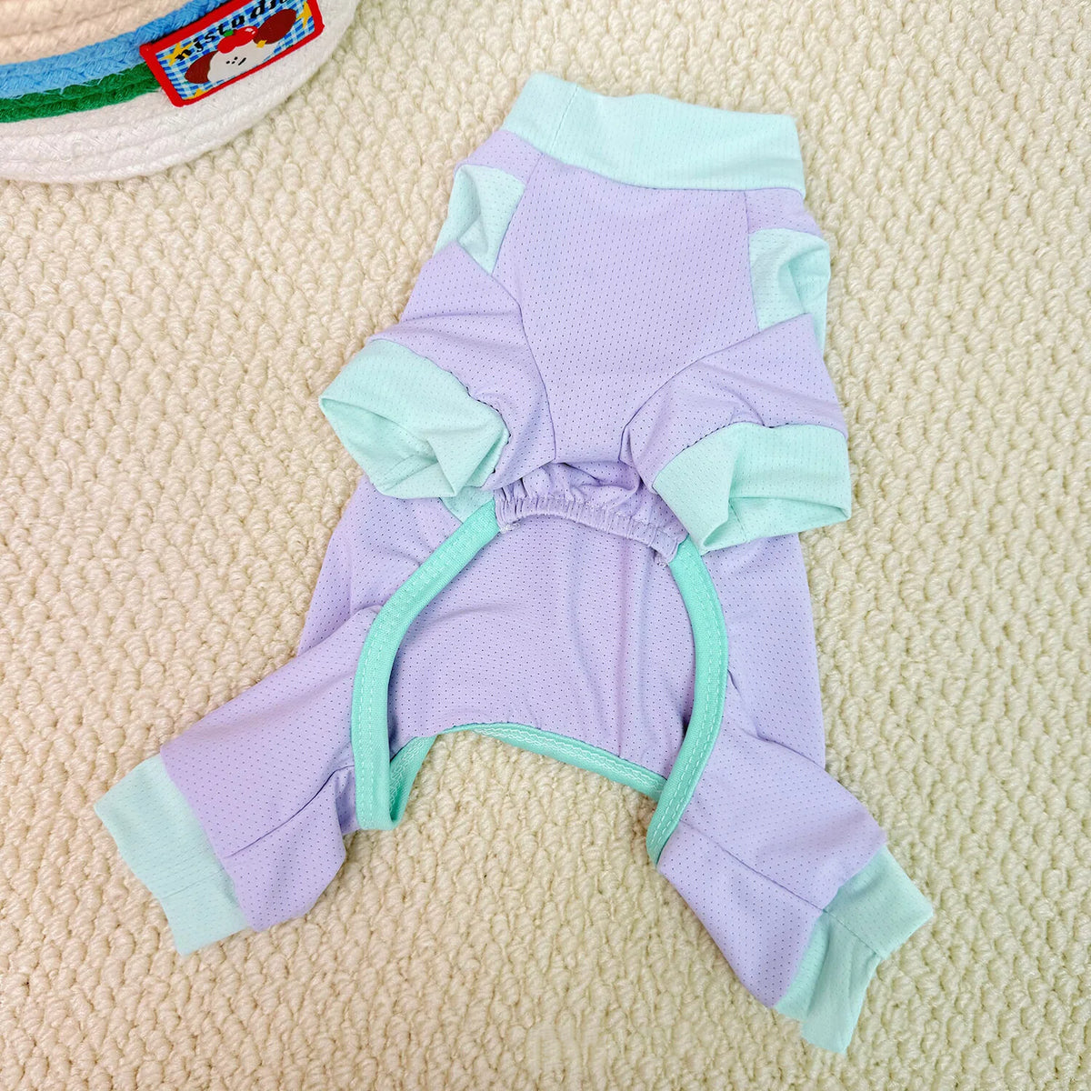 Personalisierter Leder-Aufnäher Name Atmungsaktiver Sommer-Haustier-Overall | inCloth64