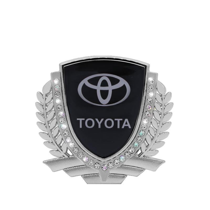 Vente Flash 🎉50% de Réduction🎉Autocollant de Voiture Créatif en Métal avec Diamant et Épi de Blé 3D