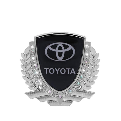 Vente Flash 🎉50% de Réduction🎉Autocollant de Voiture Créatif en Métal avec Diamant et Épi de Blé 3D