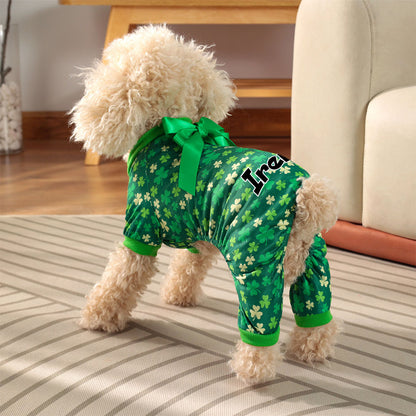 Personalisierter Lucky St. Patrick's Day Overall für Haustiere | inCloth07