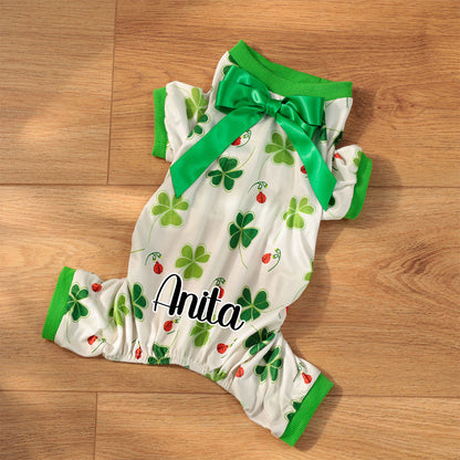 Personalisierter Lucky St. Patrick's Day Overall für Haustiere | inCloth07