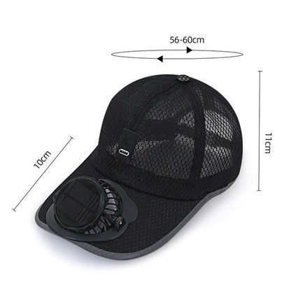 🌞🧢 Casquette de baseball respirante anti-UV avec ventilateur solaire intégré
